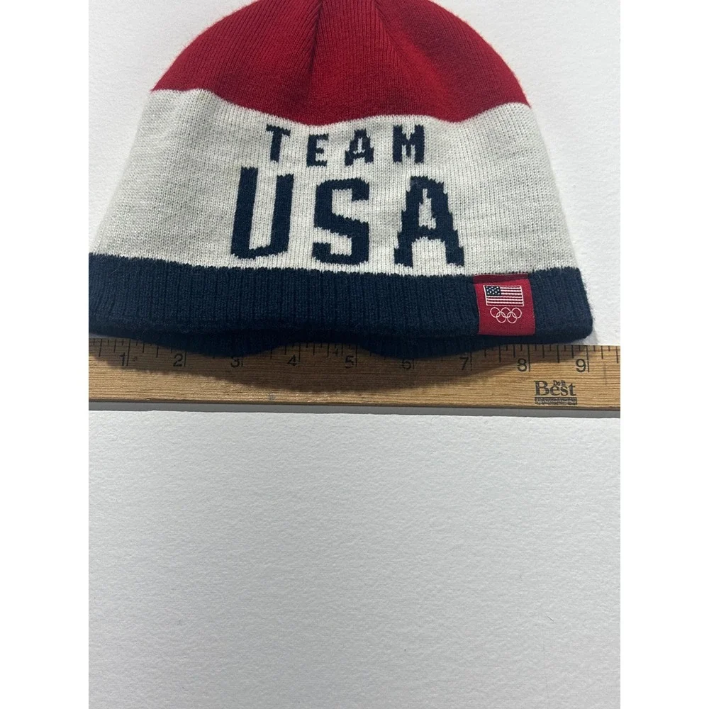Team USA Olympic Apparel Beanie Red White Blue Knit Hat One Size RN 67891